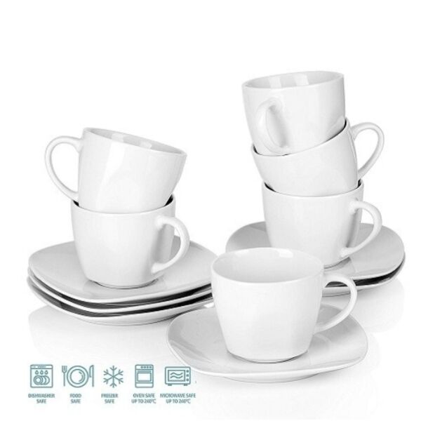 Set 6 Tasses et sous tasses à Café Expresso – SPROM Set 6 Tasses et sous tasses à Café Expresso - SPROM