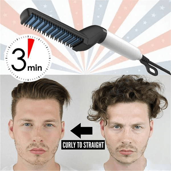 Brosse Lissante Brosse Lissante Et Chauffante Pour Homme - Anti-brûlure, Anti-frisottis et anti-humidité