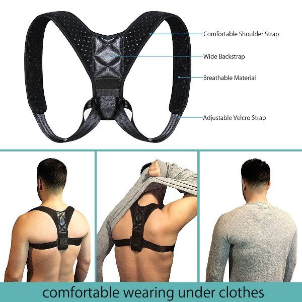 Correcteur De Posture Dos Réglable : Orthèse de maintien pour Colonne Vertébrale, cyphose, épaules avachies, douleurs thoraciques et dorsales Correcteur De Posture Dos Réglable : Orthèse de maintien pour Colonne Vertébrale, cyphose, épaules avachies, douleurs thoraciques et dorsales